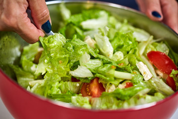 Greek salad in a bowl
