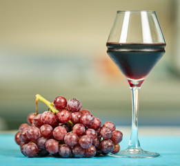 Glass of wine and grapes
