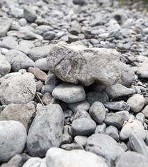 Large rocks in the mountains as a background