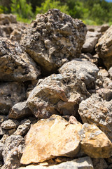 Large rocks in the mountains as a background