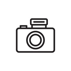 digital camera  outlined vector icon. Modern simple isolated sign. Pixel perfect vector  illustration for logo, website, mobile app and other designs