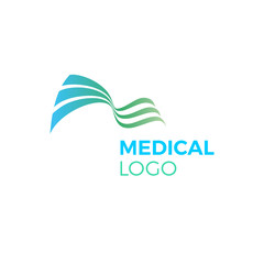 Green blue abstract medical logo curves waves - 197468911