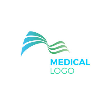 Green blue abstract medical logo curves waves