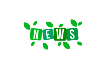 NEWS Colorful Vector Letter Alphabet Illustration Square 