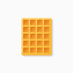 Belgian waffle isolated on white background. Vector illustration.