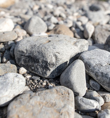 Large rocks in the mountains as a background