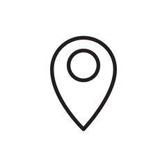 location pin outlined vector icon. Modern simple isolated sign. Pixel perfect vector  illustration for logo, website, mobile app and other designs