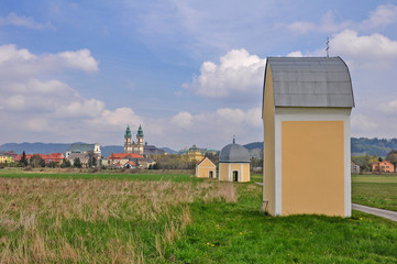 Fototapeta na wymiar Krzeszow Abbey, krzeszów, historic Way of the Cross, Kalwaria, Poland attraction