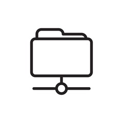 network folder outlined vector icon. Modern simple isolated sign. Pixel perfect vector  illustration for logo, website, mobile app and other designs