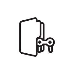 game folder outlined vector icon. Modern simple isolated sign. Pixel perfect vector  illustration for logo, website, mobile app and other designs