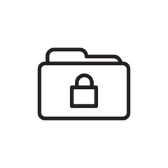 locked folder outlined vector icon. Modern simple isolated sign. Pixel perfect vector  illustration for logo, website, mobile app and other designs