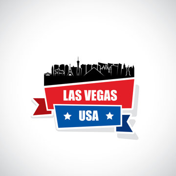 Las Vegas skyline ribbon banner - Nevada