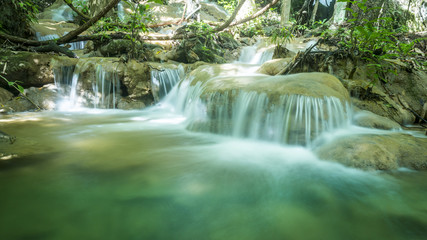 The Beautiful water fall Huay Mae Kamin in Kanjanaburi,Thailand