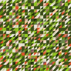 Seamless pattern mosaic with lime and orange triangle