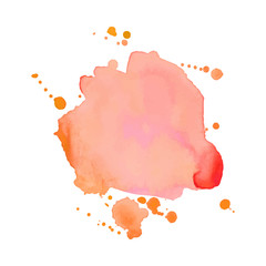Abstract isolated colorful vector watercolor stain. Grunge element for paper design. Vector illustration