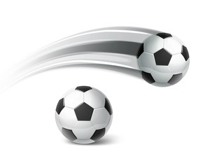 Soccer balls isolated on white background