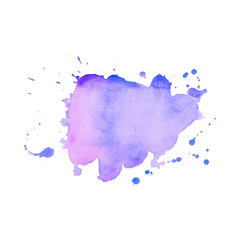 Abstract isolated colorful vector watercolor stain. Grunge element for paper design. Vector illustration