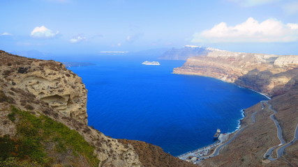 Fototapeta na wymiar Seascape in Santorini