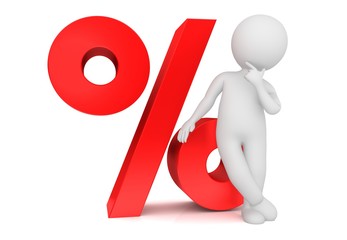 percent sign symbol 3d red percentage icon man person people