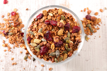 bowl of cereal and nuts