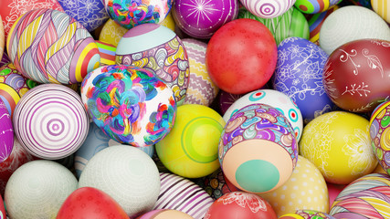 Viele bunte Ostereier als Oster Hintergrund