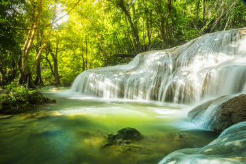 The Beautiful water fall Huay Mae Kamin in Kanjanaburi,Thailand