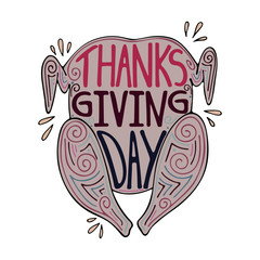 Unique illustration with a hand-written lettering for Thanksgiving Day.