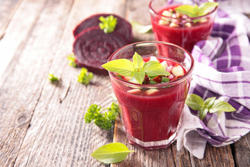 beetroot gazpacho and basil