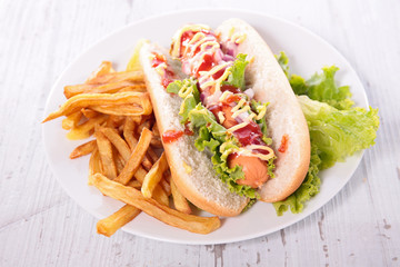 hot dog and french fries