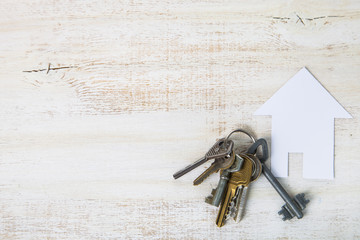 Cardboard house and keys