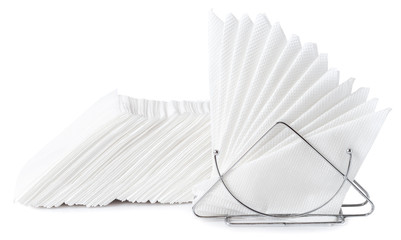 Table napkin holder with napkins isolated
