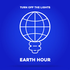 Earth hour Illustration. March 25. Our planet sleeps. Flat design vector illustration for web banner, web and mobile, infographics.