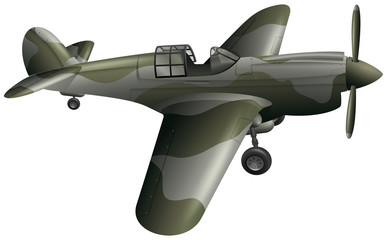 Fight airplane on white background