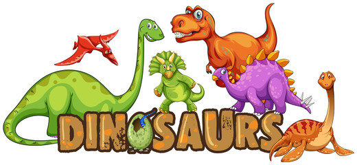 Word design for dinosaurs - obrazy, fototapety, plakaty