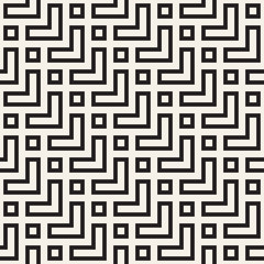 Stylish lines lattice. Ethnic monochrome texture. Abstract geometric background design. Vector seamless pattern.