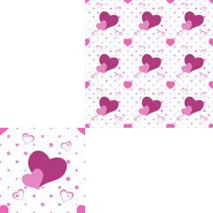 Seamless pattern from pink hearts for holidays and packaging.