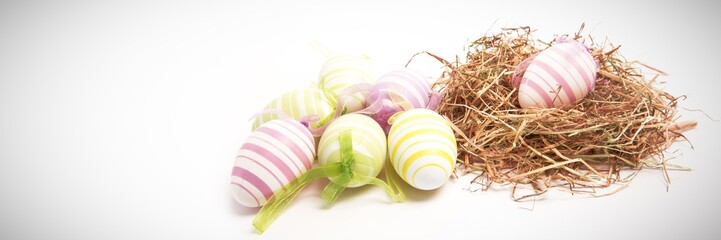 Easter eggs with straw