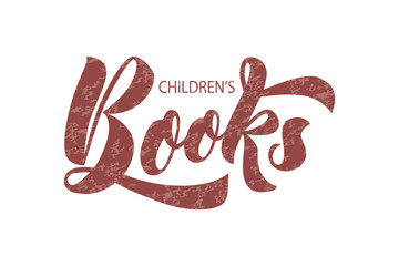 Vector lettering of text Children's Books with texture