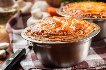 Fresh beef stew pie