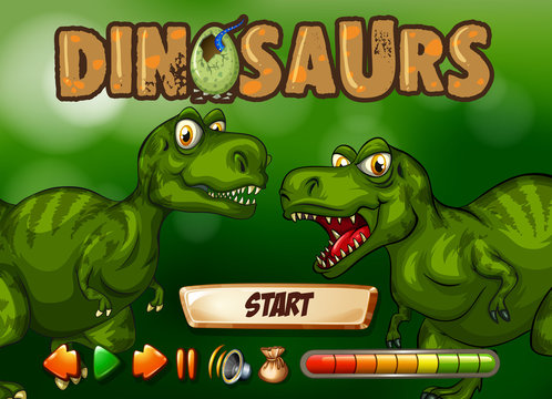 Game template with T-Rex in background