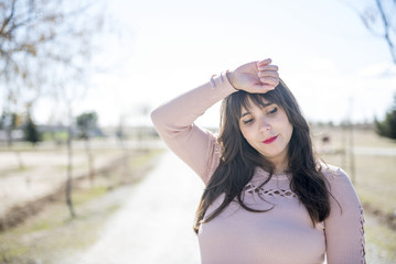 Pregnant woman posing shortly before giving birth