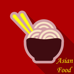 Japanese Noodles. Asian, Thai, Chinese Food. Vector illustration