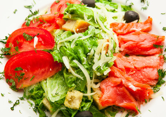 Salad with fresh fish
