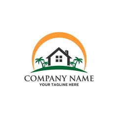 beach house travel logo