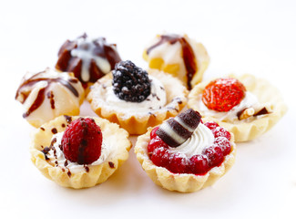 Mini dessert tarts sweet pastries for the holiday