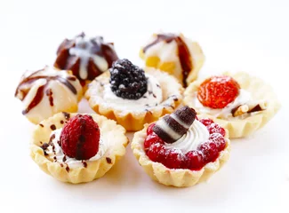 Peel and stick wall murals Dessert Mini dessert tarts sweet pastries for the holiday