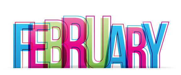 February colorful letters.