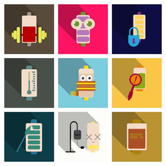 Discharged and fully charged battery smartphone - vector infographic. Isolated on white background