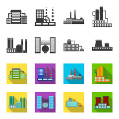 Industry, production.Factory set collection icons in black,flet style vector symbol stock illustration web. © pandavector