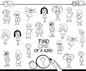 one of a kind game with kids coloring book